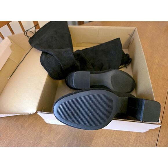 Just Fab Dauphine Black Over-The-Knee Thigh High Boots Womens Size 8 New in Box - Picture 3 of 5